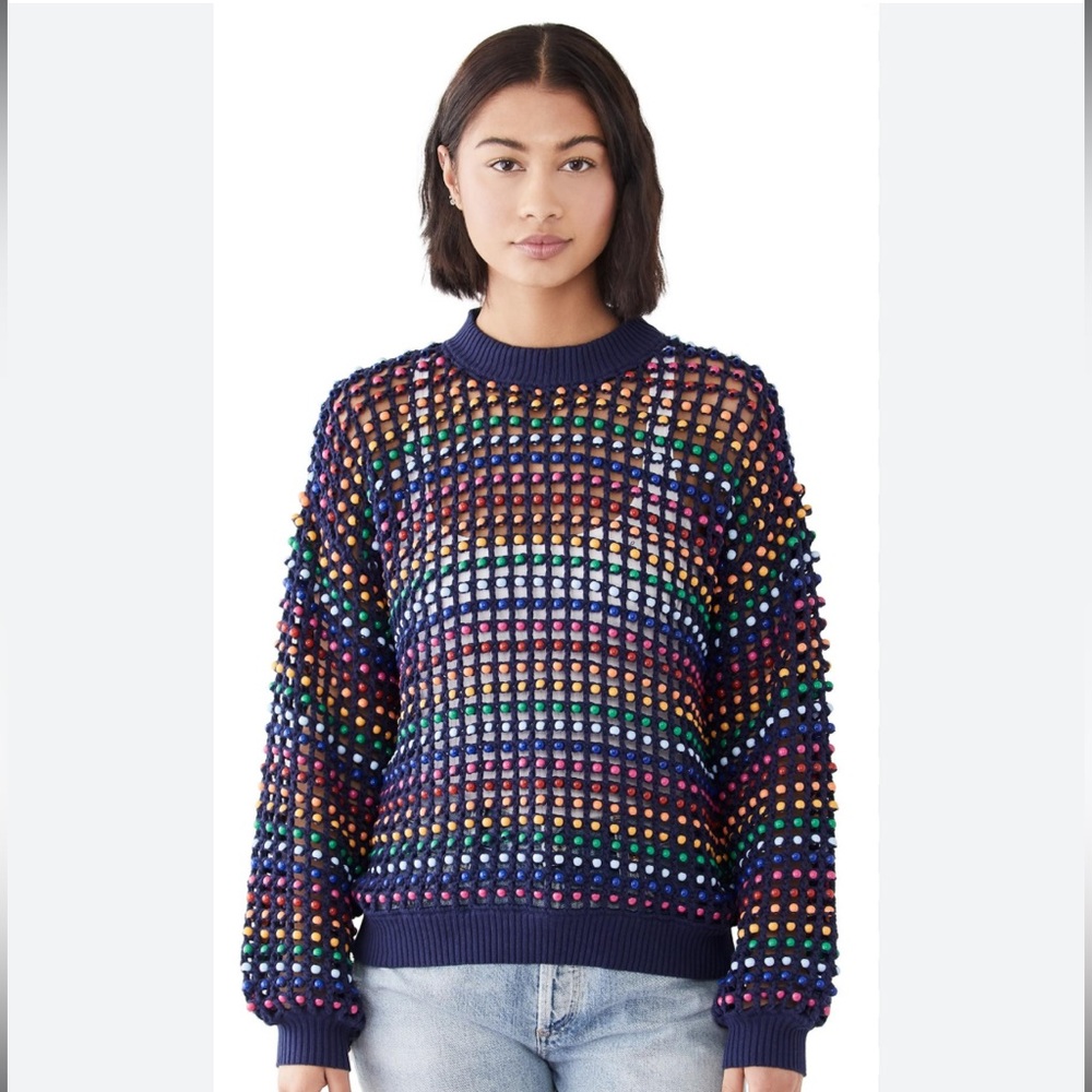 Farm Rio sweater, RARE, SOLD OUT EVERYWHERE, Topanga Beaded Sweater, Size M